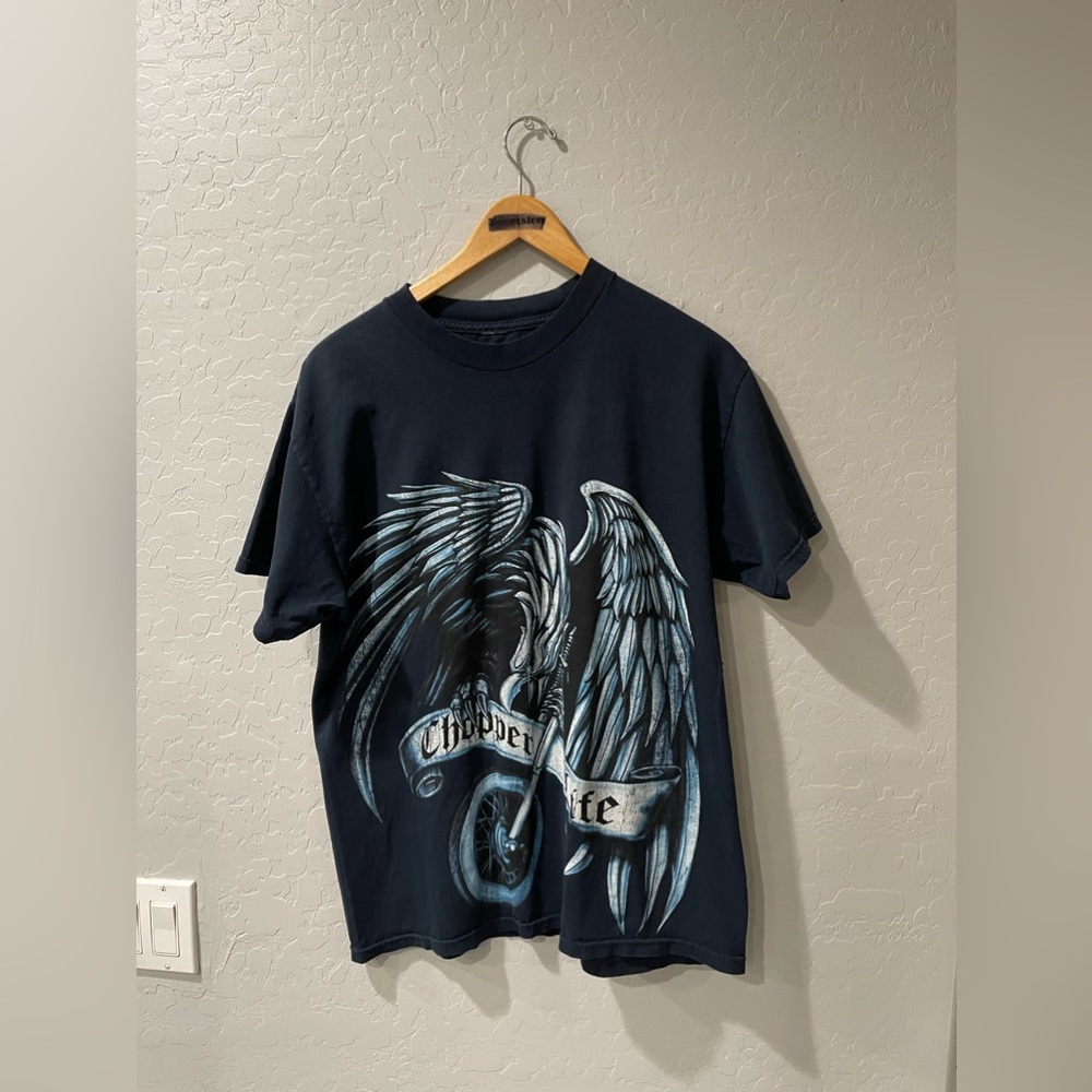 Vintage Y2K Chopper Life Motorcycle Eagle Shirt‎ Large